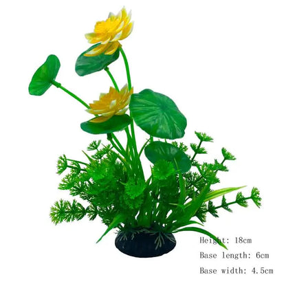 Artificial Aquarium Plant Decoration – Plastic Greenery with Resin Base