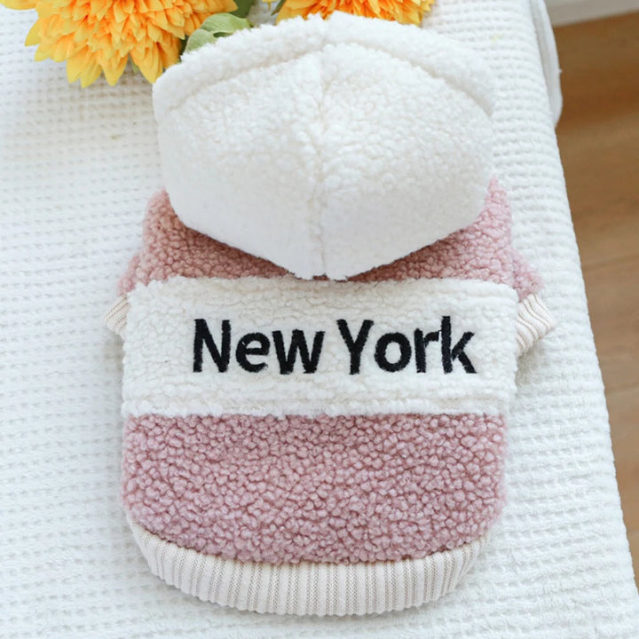 Berber Fleece Puppy Dog Hooded Sweater - Ditzy Petunia