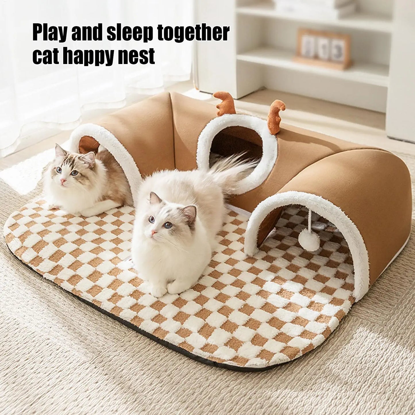 Cat Bed Tunnel – Breathable, Interactive & Cozy