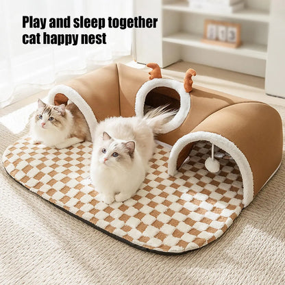 Cat Bed Tunnel – Breathable, Interactive & Cozy