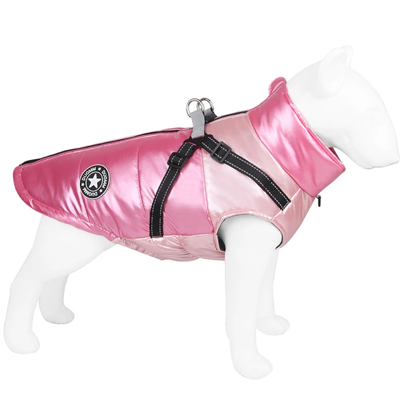 Winter Dog Jacket with Harness | Waterproof Warm Coat for Small &amp; Medium Dogs | Pet Clothes for Chihuahua, French Bulldog, and More - Ditzy Petunia