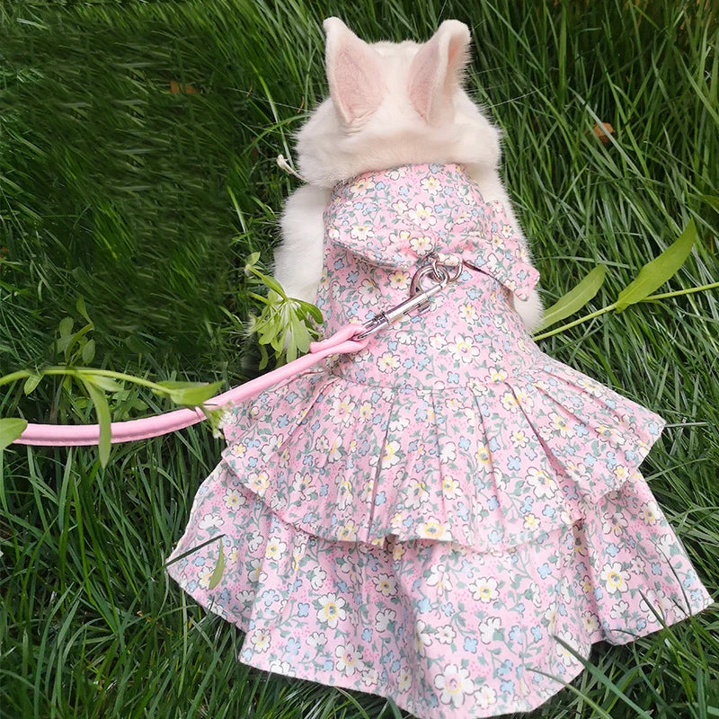 Fashion Chinchilla & Rabbit Skirt Dress – Adorable Cotton Pet Outfit