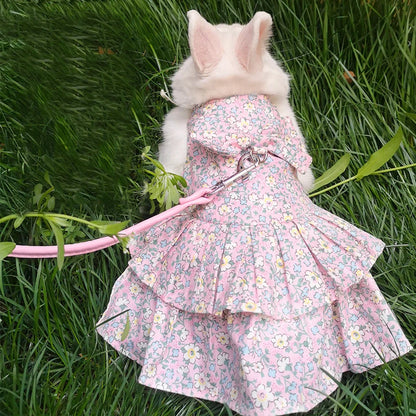 Fashion Chinchilla & Rabbit Skirt Dress – Adorable Cotton Pet Outfit