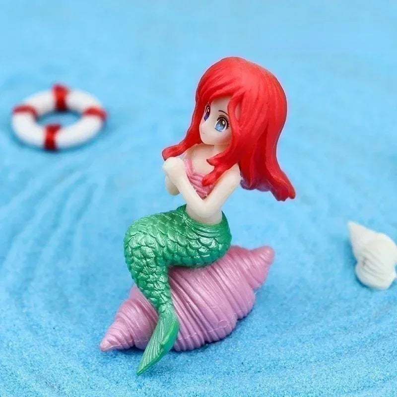 Colorful Mermaid Aquarium Decorations – Cartoon Figurine Ornaments for Fish Tanks &amp; Desks - Ditzy Petunia