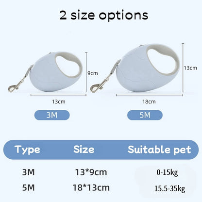 Retractable Nylon Dog Leash – Quick Release Pet Lead for Puppies & Small Dogs