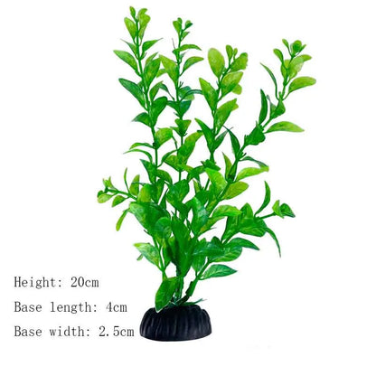 Artificial Aquarium Plant Decoration – Plastic Greenery with Resin Base