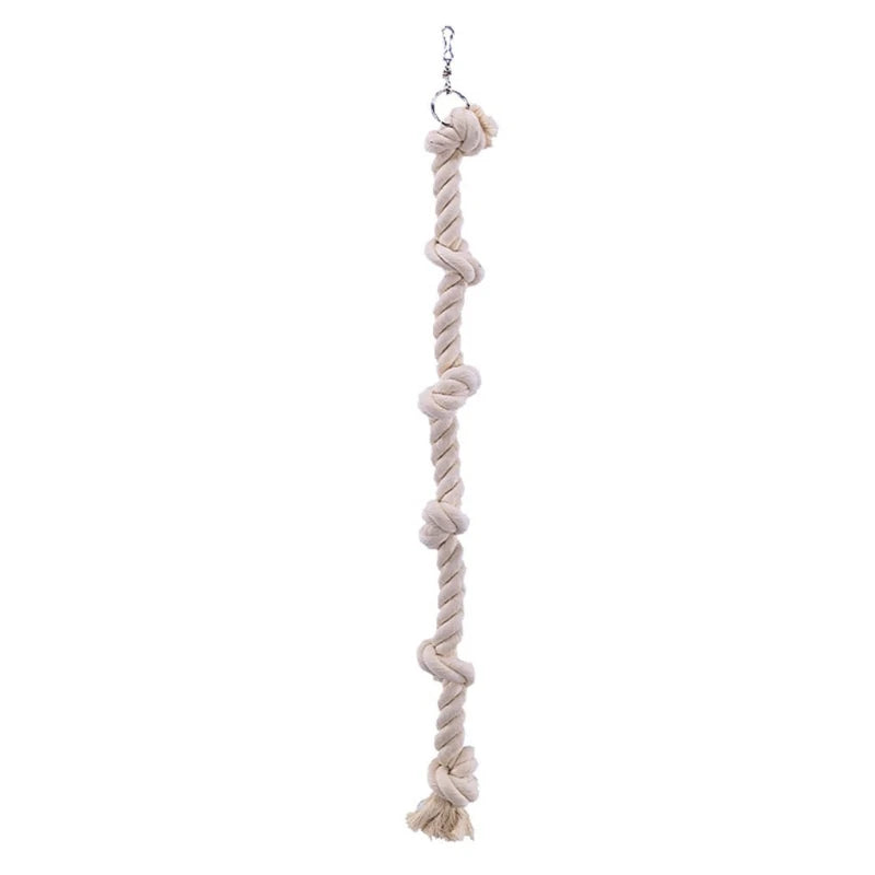 Cotton Rope Bird Climbing Toy with Knots – Natural Stress Relief for Pet Birds - Ditzy Petunia