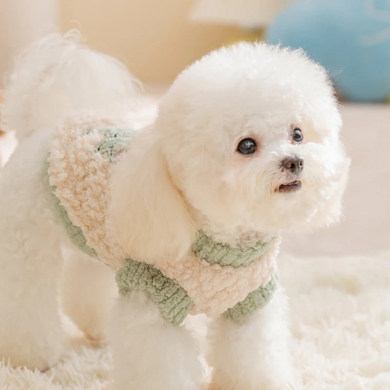 Warm Autumn Dog Hoodies – Plush Fashion Print Pullovers for Small Dogs &amp; Cats, Chihuahua Pet Sweater - Ditzy Petunia