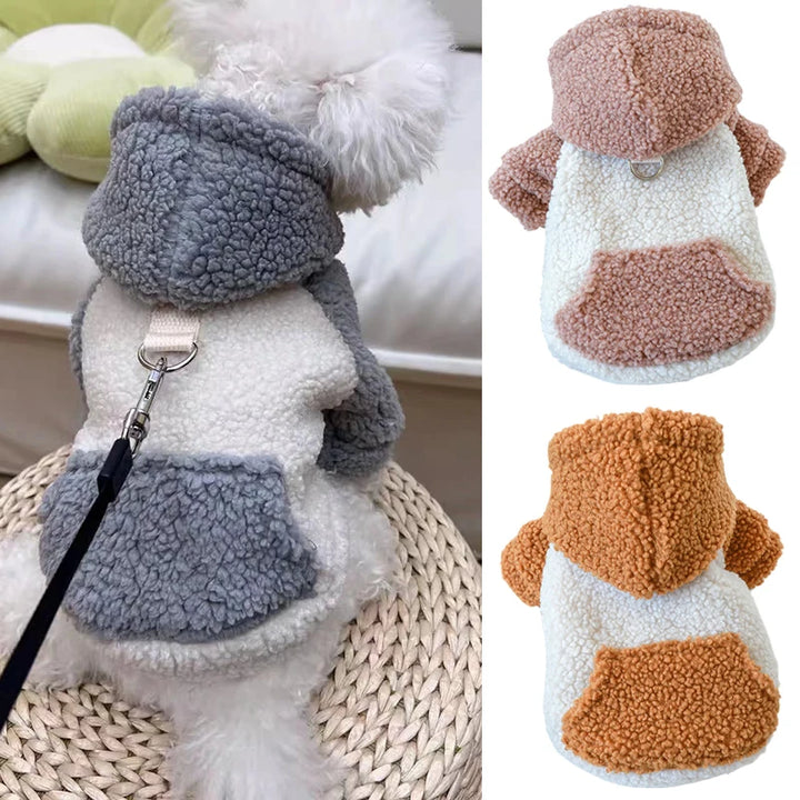 Berber Fleece Puppy Dog Hooded Sweater - Ditzy Petunia