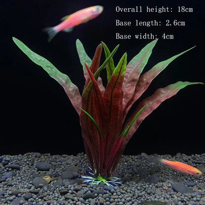 Artificial Aquarium Plant Decoration – Plastic Greenery with Resin Base