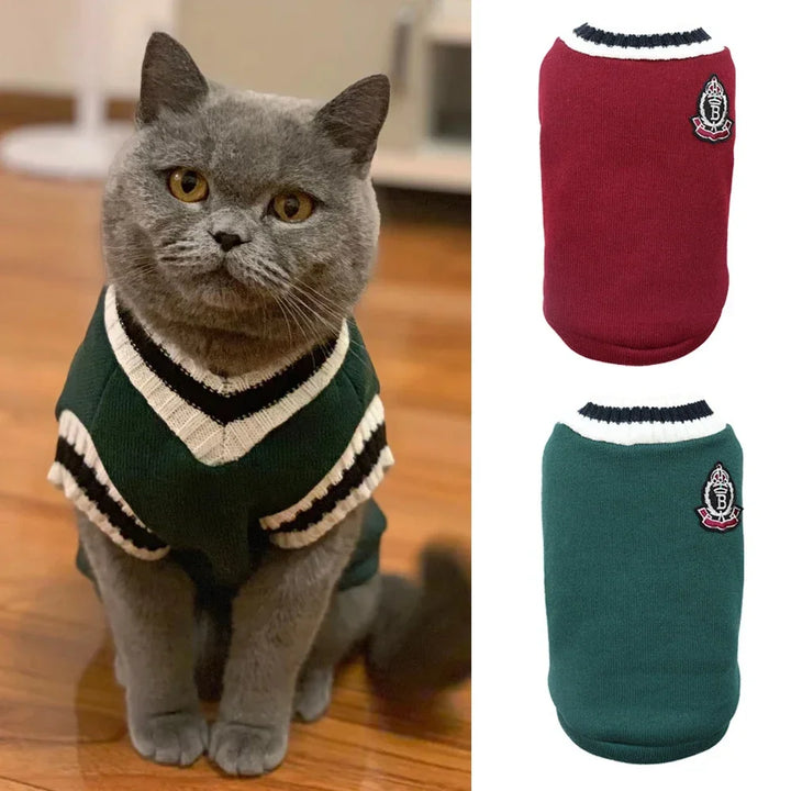 Autumn Winter Pet Cat Dog Sweater - Warm Coat for Small, Medium, and Large Pets Ditzy Petunia