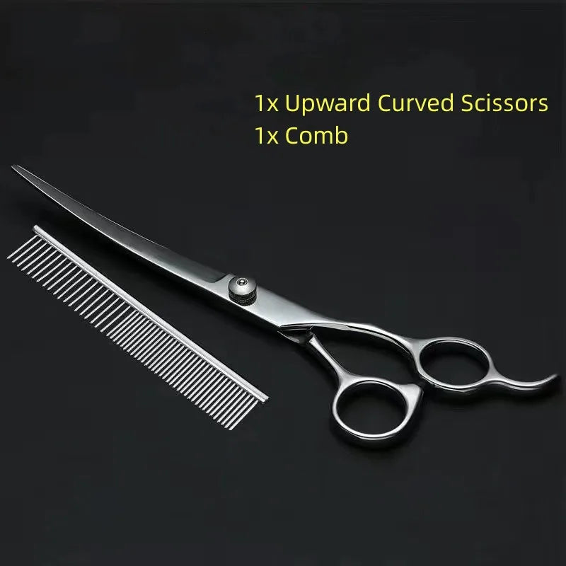 Professional Pet Grooming Scissors Set - Stainless Steel Dog Hair Trimming Tools - Ditzy Petunia