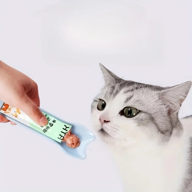 🐱 Cat Strip Squeeze Spoon – Easy Feeder for Lickable Wet Treats &amp; Liquid Snacks - Ditzy Petunia