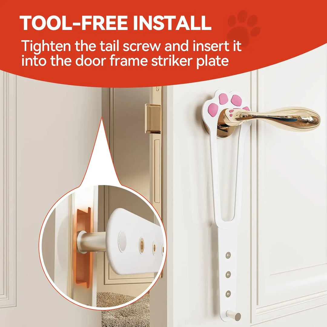 Adjustable Cat Door Holder Latch - Keeps Dogs Out, Flexible Gate Lock - Ditzy Petunia