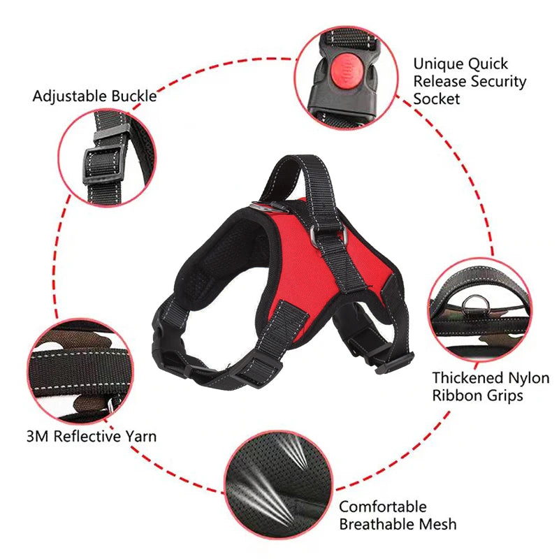 Saddle Dog Harness – Reflective, Adjustable, and No-Pull for All Sizes