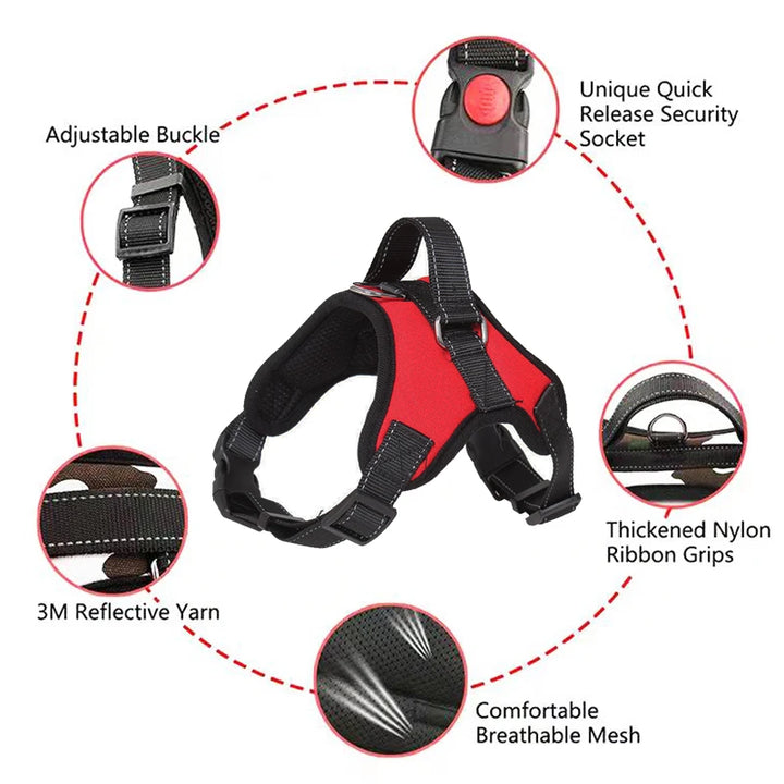 Saddle Dog Harness – Reflective, Adjustable, and No-Pull for All Sizes