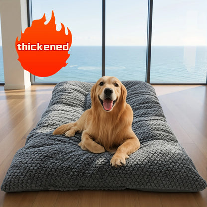 Soft Fiber Dog Bed Mat — Washable Lightweight Sleeping Pad for Dogs