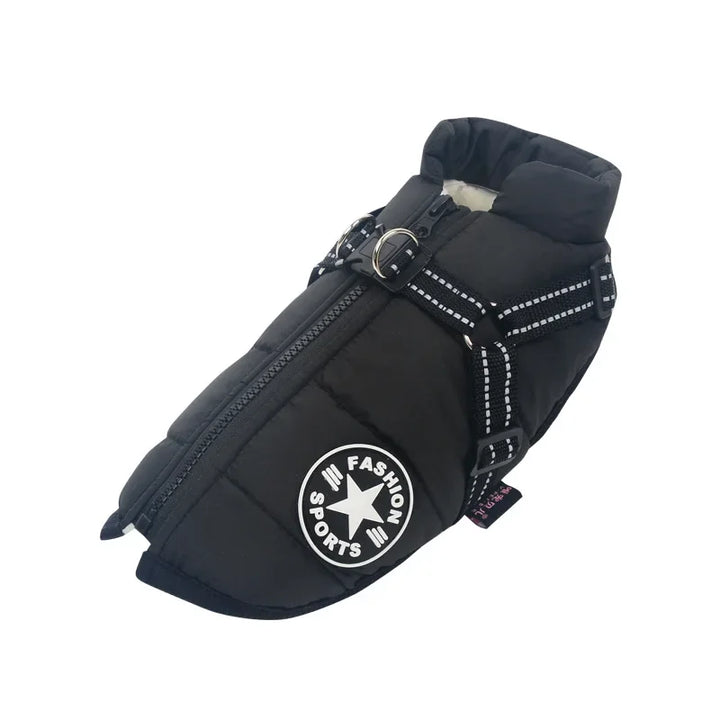 Waterproof Dog Jacket with Harness - Winter Warm Coat for Small to Large Dogs Ditzy Petunia