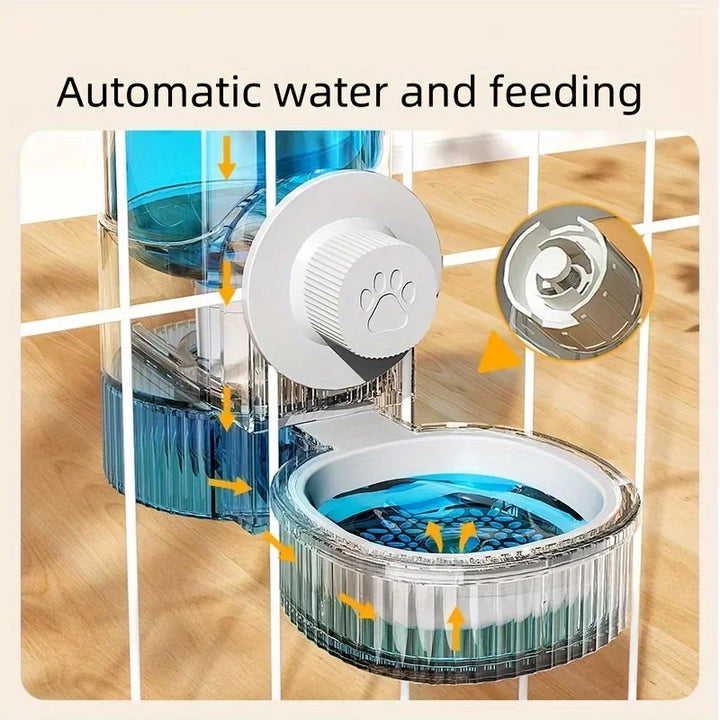 2-in-1 Automatic Pet Feeder and Water Dispenser – Gravity-Based System - Ditzy Petunia