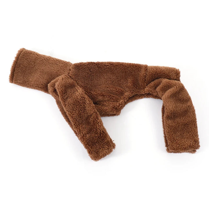 Fleece Dog Onesie - Warm High Neck Winter Coat for Italian Greyhounds, Whippets &amp; Small Dogs - Ditzy Petunia