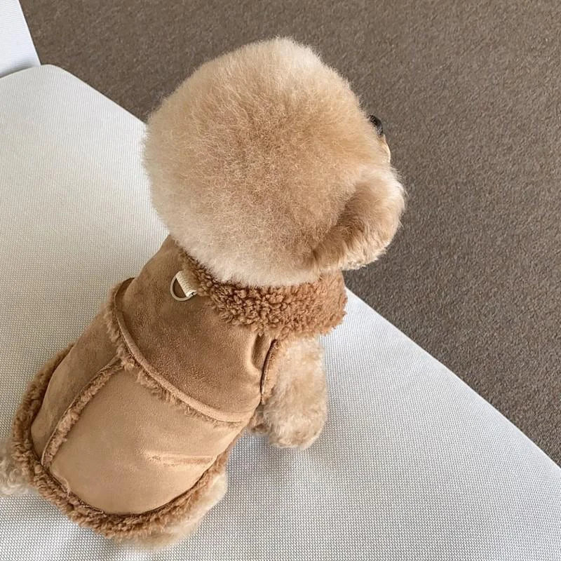 Pet Autumn And Winter Clothing Classic Solid Dog Vests Fleece Warm Pet Dog Clothes For Small Medium Dogs Jackets Puppy Clothing - Ditzy Petunia