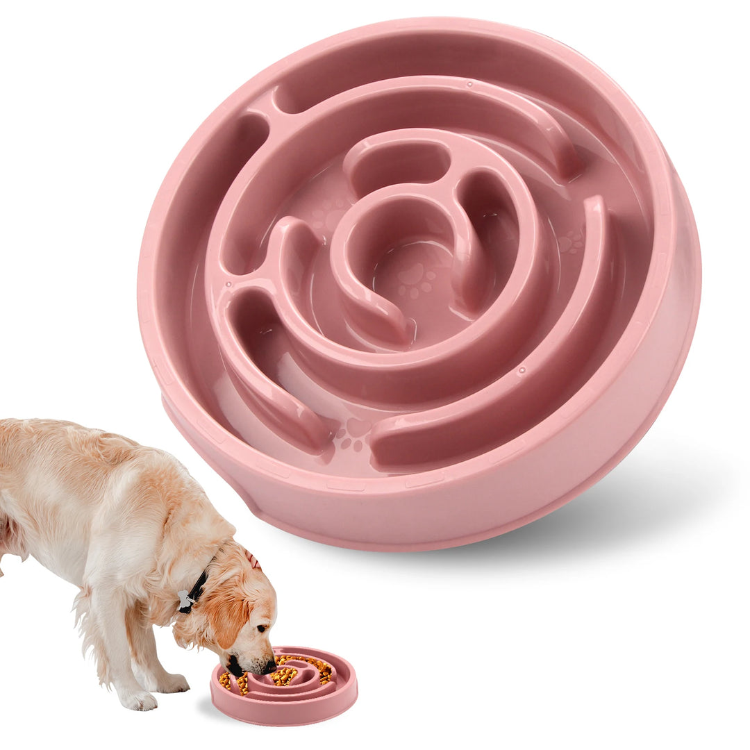 Pet Slow Feeder Bowl - Non-Slip Anti-Gulping Maze Design for Dogs &amp; Cats - Ditzy Petunia