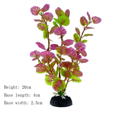 Artificial Aquarium Plant Decoration – Plastic Greenery with Resin Base
