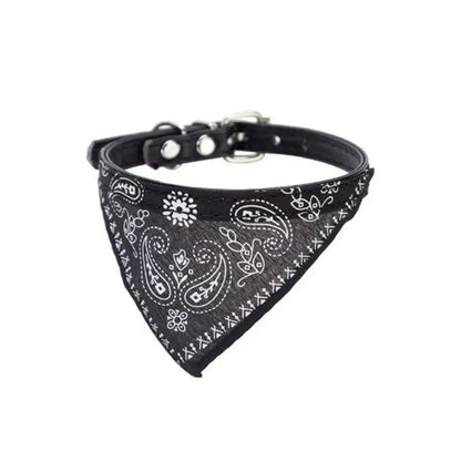 Adjustable Pet Scarf Collar with Triangle Bandana – For Small Dogs & Cats