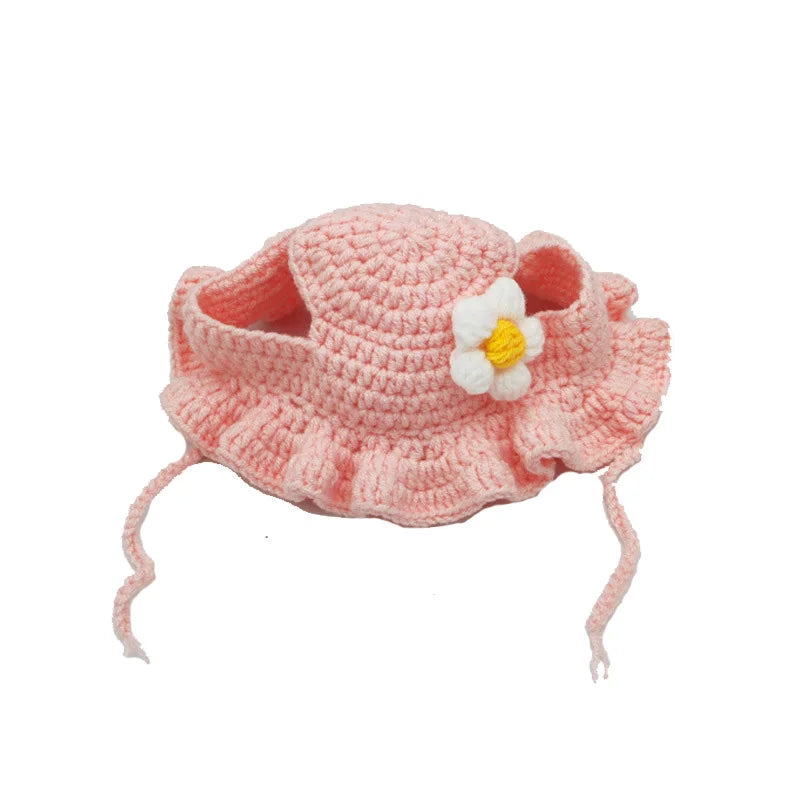 🎩 Knitted Pet Hat – Cute Elastic Beanie for Cats &amp; Small Dogs - Ditzy Petunia