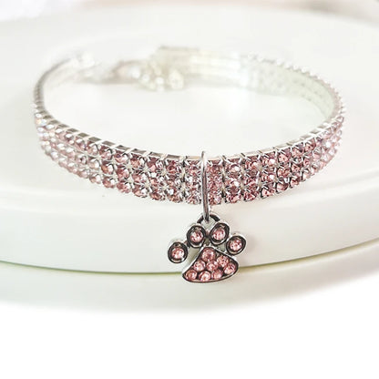 Elegant Crystal Pet Collar – Adjustable Jewelled Necklace for Cats & Dogs