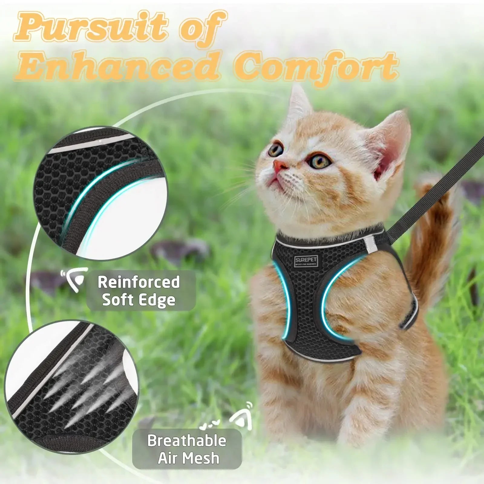 Reflective Nylon Cat Collar – Breakaway Safety with Quick Release Buckle - Ditzy Petunia