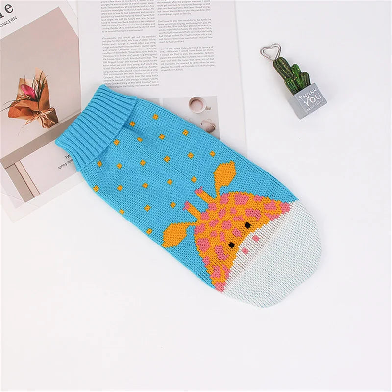 Lovely Pet Cat Sweater - Warm & Stylish Wool Sweater for Cats - Cartoon Design in Multiple Sizes Ditzy Petunia