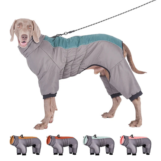 Warm Polyester Dog Jacket – Autumn/Winter Pet Coat for Medium to Large Dogs