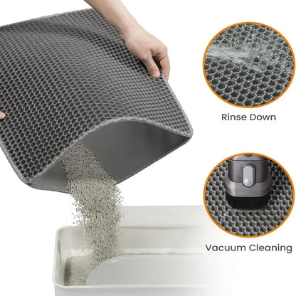 🐱 Dual-Layer Waterproof Cat Litter Mat – Keep Floors Clean & Litter Contained