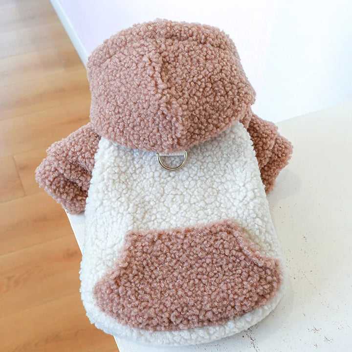 Berber Fleece Puppy Dog Hooded Sweater - Ditzy Petunia