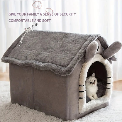 Cozy Fiber Cat House – Breathable Comfort for Your Feline