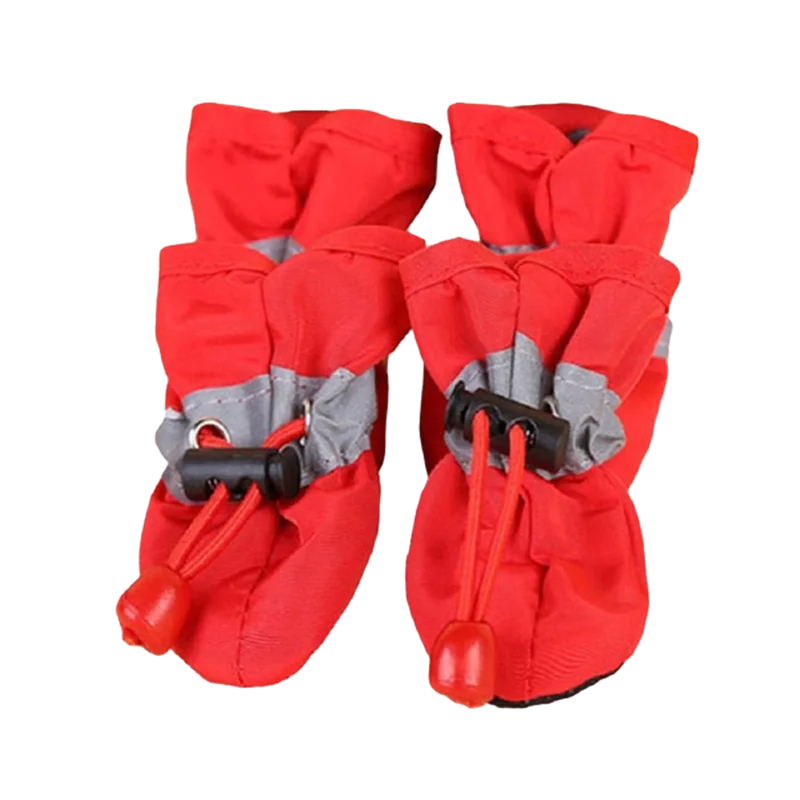 4pcs Waterproof PU Dog Shoes – Non-Slip Puppy Boots for Small to Medium Dogs