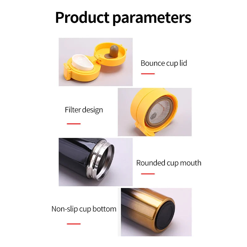 Stainless Steel Vacuum Flask – Leak-Proof Travel Mug for Hot &amp; Cold Drinks (380ml/500ml) Ditzy Petunia