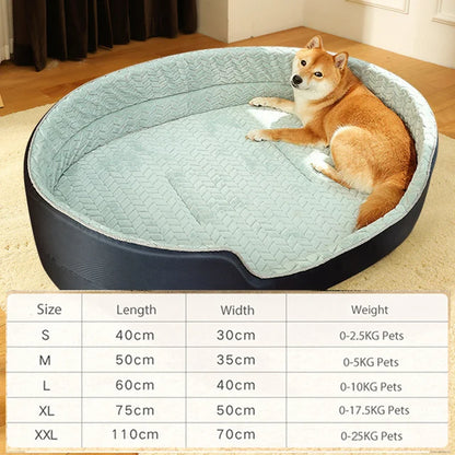 Calming Plush Dog Bed – Soft Round Pet Sofa with Non-Slip Base