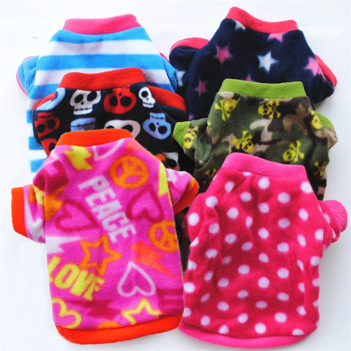 Warm Fleece Pet Dog Clothes Cute Skull Printed Pet Coat Puppy Dogs Shirt Jacket French Bulldog Pullover Camouflage Dog Clothing - Ditzy Petunia