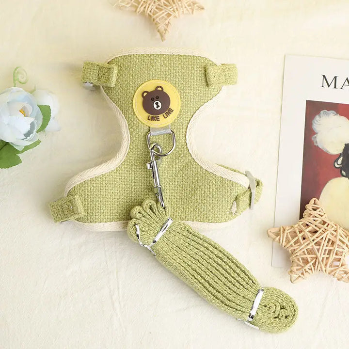 Cute Rabbit Harness &amp; Leash Set – Soft &amp; Secure Bunny Vest for Outdoor Adventures - Ditzy Petunia