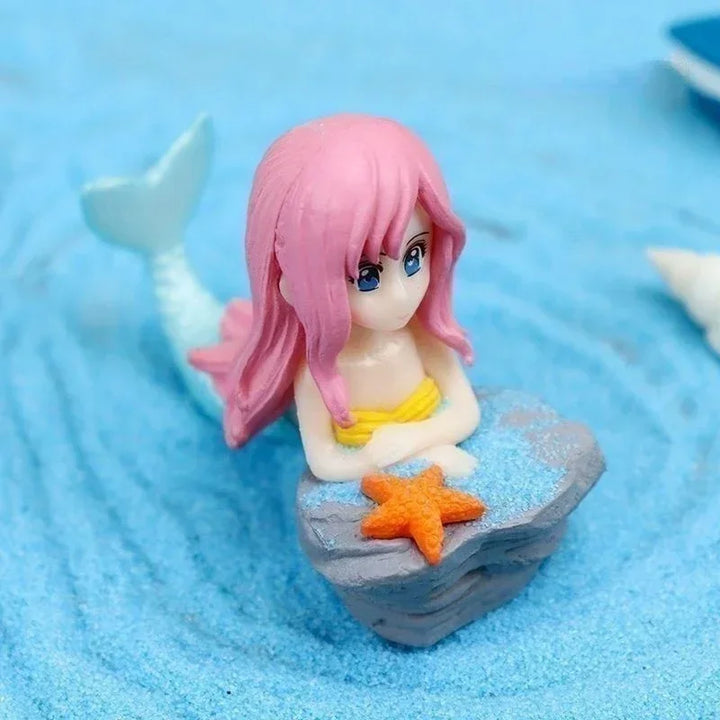 Colorful Mermaid Aquarium Decorations – Cartoon Figurine Ornaments for Fish Tanks &amp; Desks - Ditzy Petunia