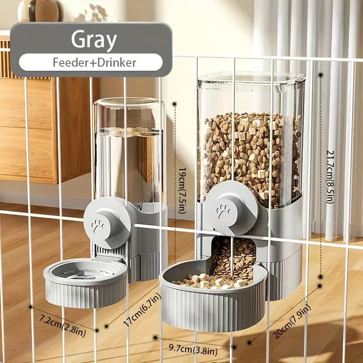 2-in-1 Automatic Pet Feeder and Water Dispenser – Gravity-Based System - Ditzy Petunia