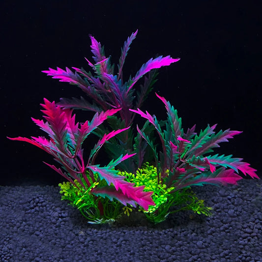 Artificial Aquarium Plant Decoration – Plastic Greenery with Resin Base