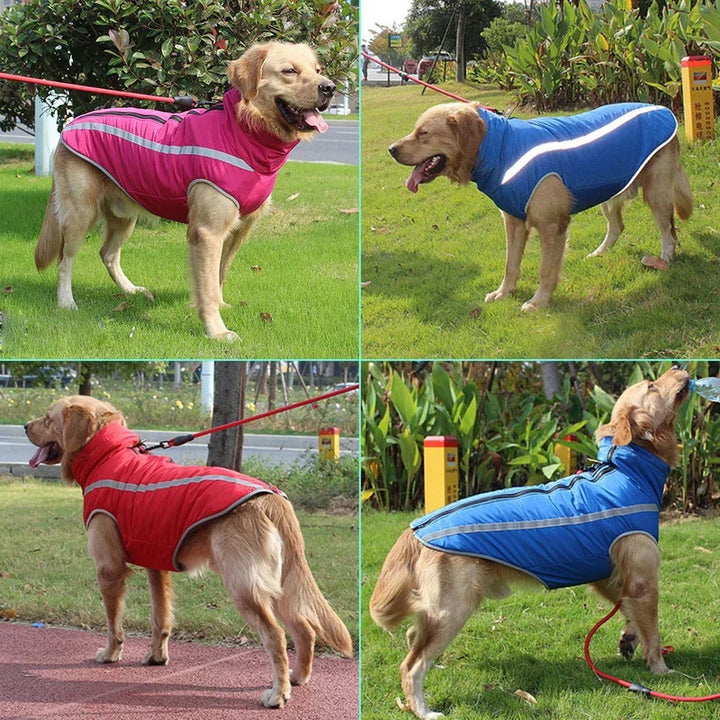 Waterproof Winter Dog Clothes for Large Dogs | Warm Big Dog Jackets | Padded Fleece Pet Coat with Safety Reflective Design | Durable Dog Clothing Ditzy Petunia