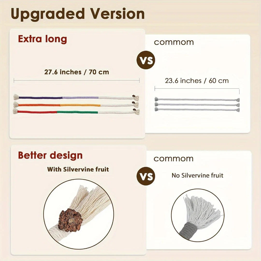 Sisal Rope Cat Toy with Silvervine Fruit - Durable Interactive Chew Toy for Cats Ditzy Petunia