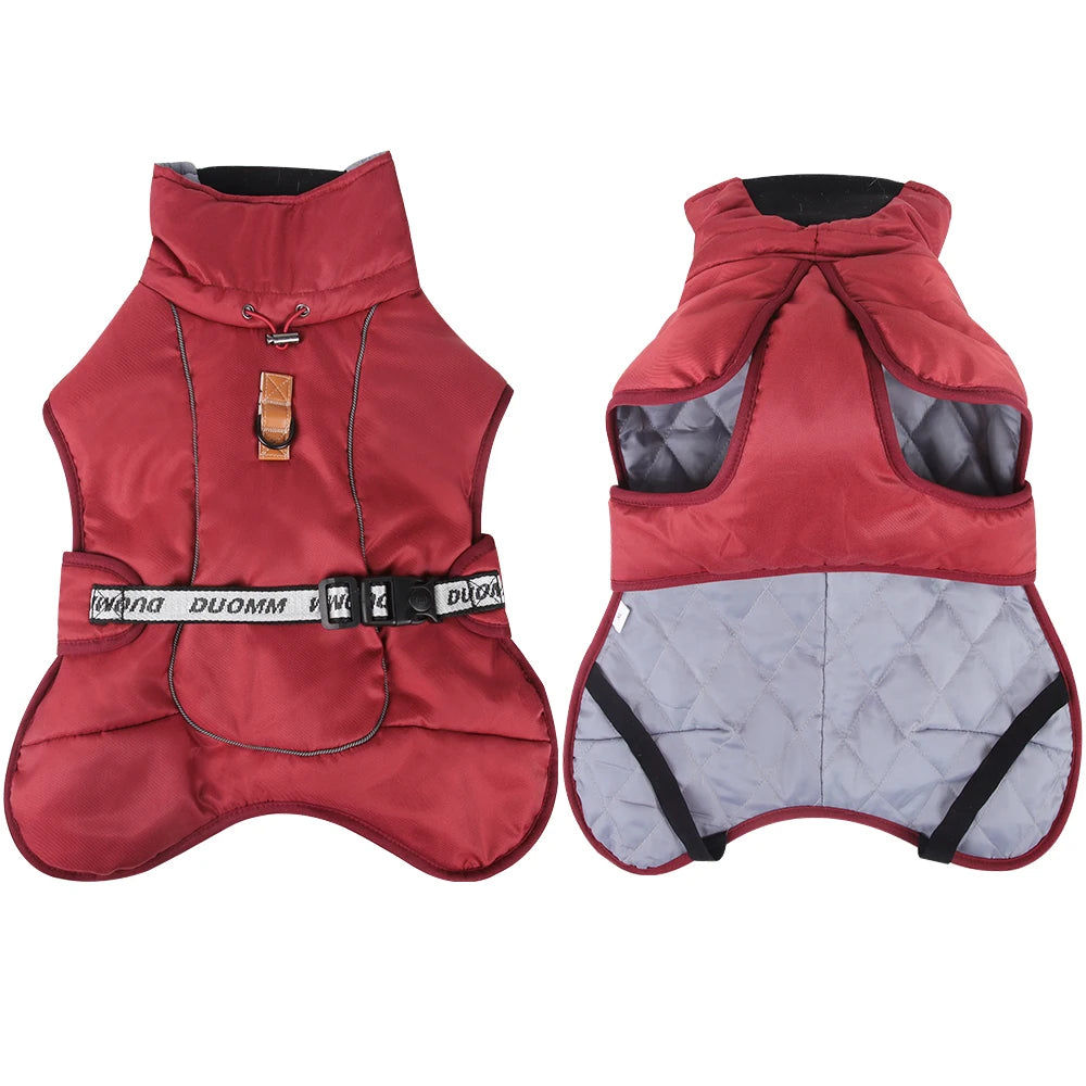 Big Dog Jacket Windproof Winter Warm Dog Clothes for Medium Large Dogs Labrador Coat Golden Retriever Costume Pitbull Outfits - Ditzy Petunia