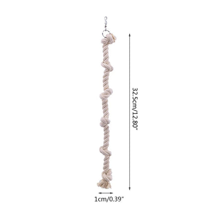Cotton Rope Bird Climbing Toy with Knots – Natural Stress Relief for Pet Birds