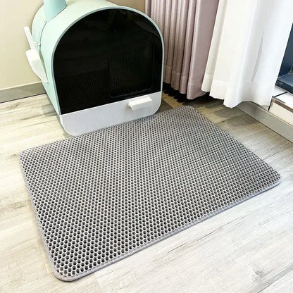 🐱 Dual-Layer Waterproof Cat Litter Mat – Keep Floors Clean & Litter Contained