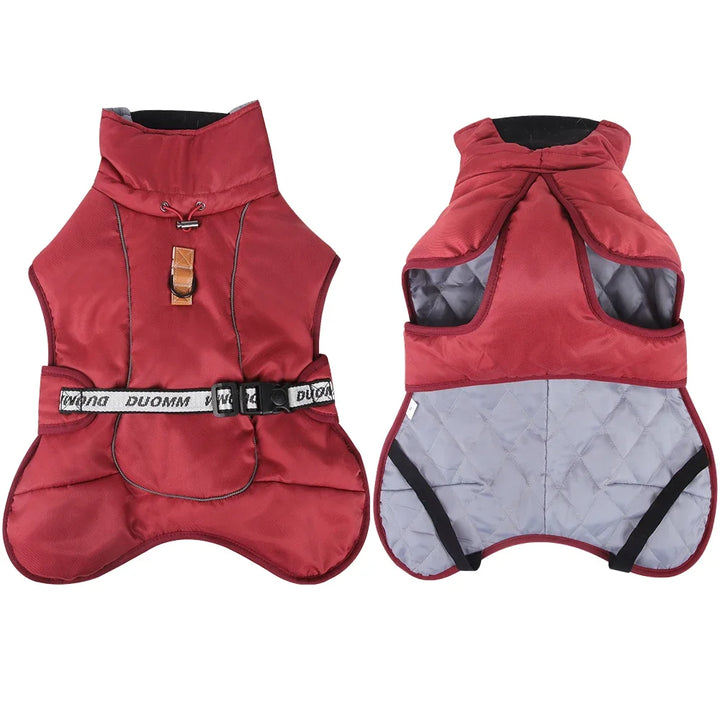 Big Dog Jacket Windproof Winter Warm Dog Clothes for Medium Large Dogs Labrador Coat Golden Retriever Costume Pitbull Outfits - Ditzy Petunia